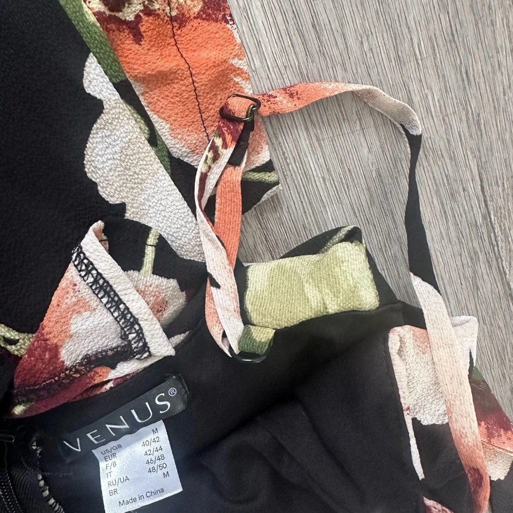 VENUS Black Floral Jumpsuit - Picture 3 of 5